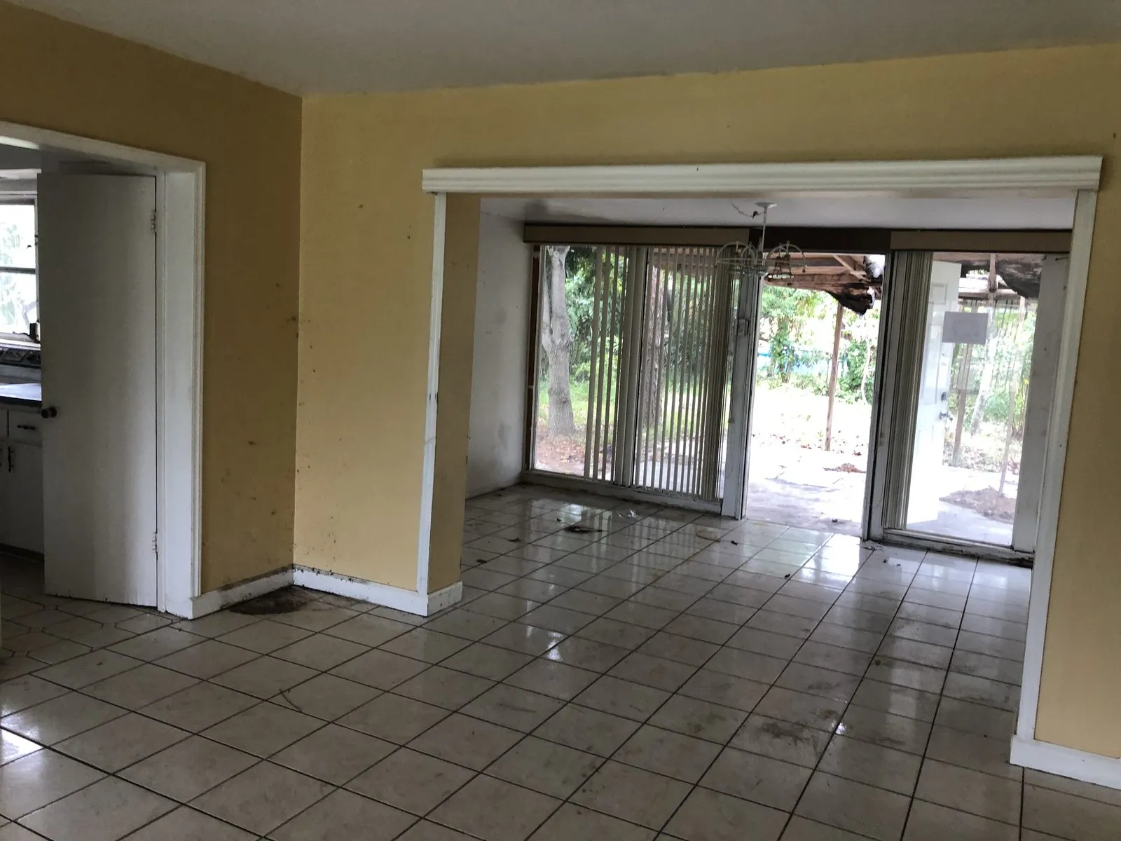 A room inside a house we bought in Broward, Florida, photographed as we found it