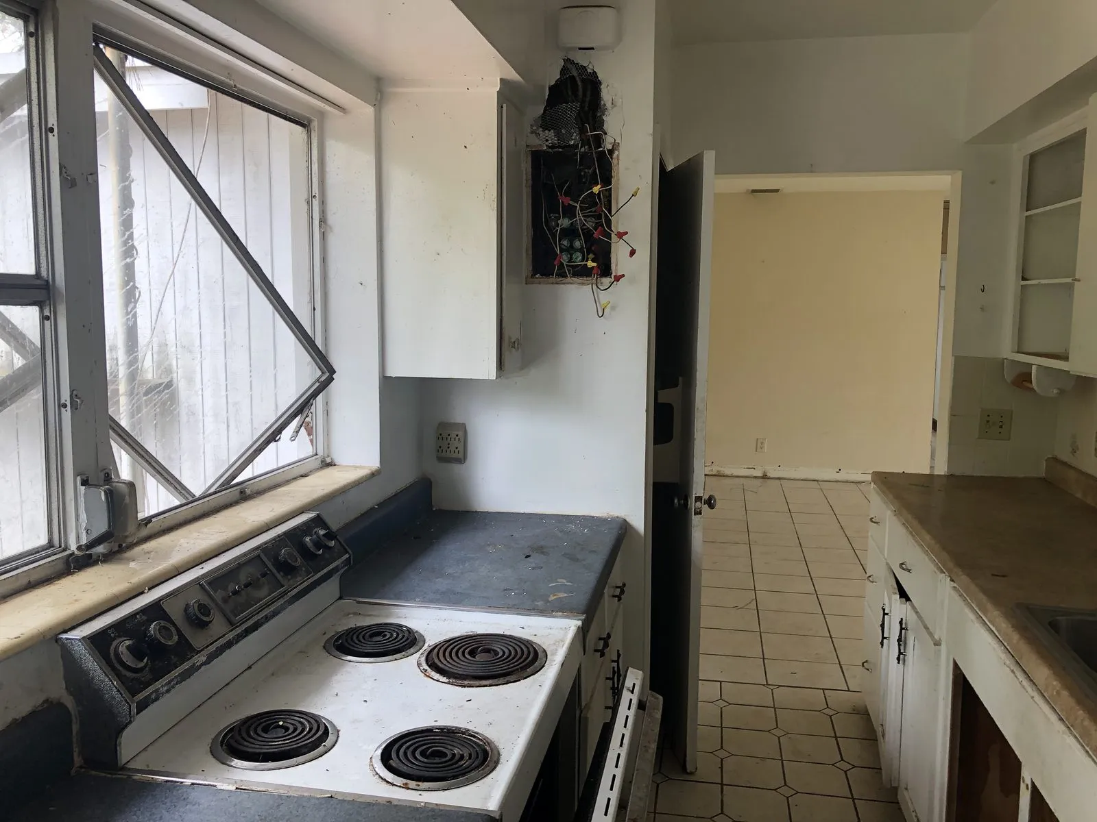 A room inside a house we bought in Broward, Florida, photographed as we found it